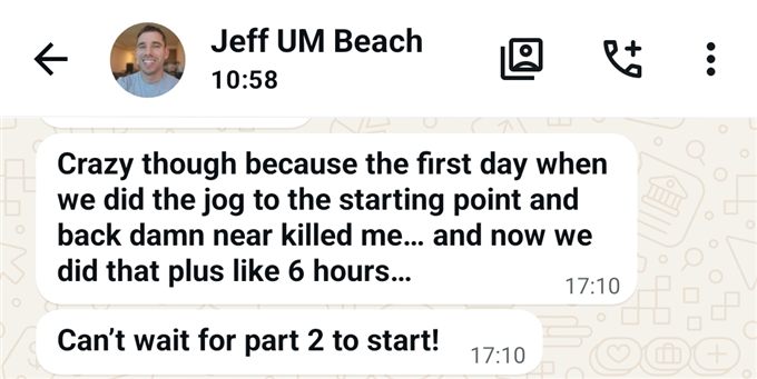 Jeff: the first day nearly killed me — now we did that plus six hours. Can’t wait for part 2.
