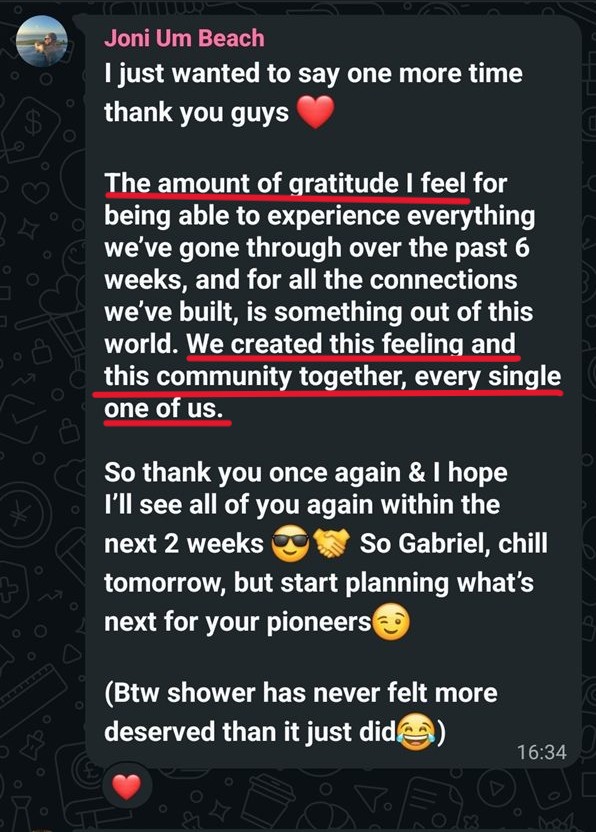 Joni: the amount of gratitude I feel — we created this community together, every single one of us.